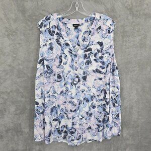 Torrid Harper Rayon Slub Pullover Sleeveless Top 3 Marble White Blue Pink Floral